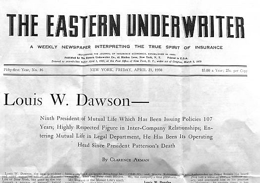 Eastern Underwriter insurance  industry newspaper, April 1950